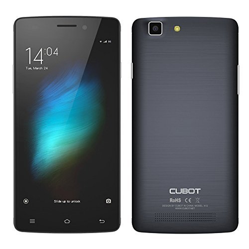 CUBOT X12 Smartphone; 4G FDD-LTE; 64bit Quad-Core; 5,0 Zoll IPS, OS Android 5.1; 8MP/5MP Dual-Kameras; 1GB RAM/8GB ROM