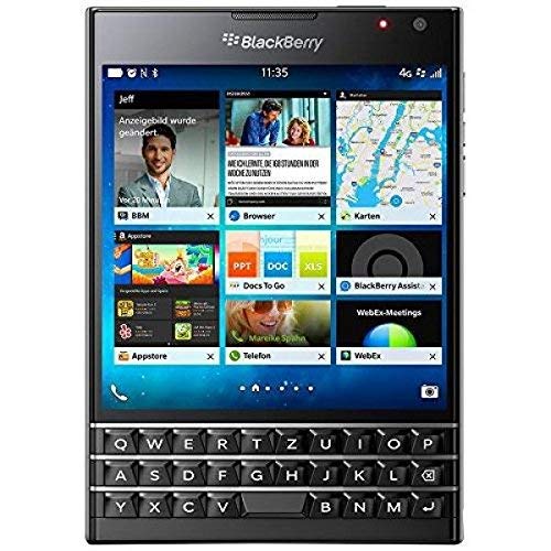 BlackBerry Passport Smartphone (11,4 cm (4,5 Zoll) Display, Nano-SIM, QWERTZ, 32GB interner Speicher, 13 Megapixel Kamera, Blackberry OS 10.3) schwarz