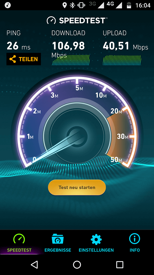 Speedtest im LTE-Netz der Telekom