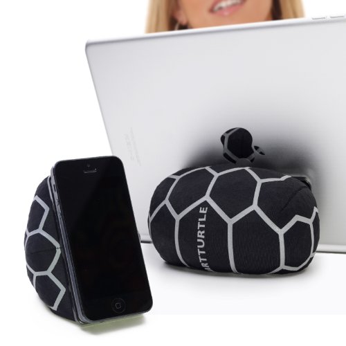 SMARTTURTLE multifunktionale iPad Halterung, Made in Austria, Sitzsack für Smartphone, Handy, eReader, Tablet, iPhone, iPad Air 1/2/3/4, Samsung Note Galaxy für Tisch, Bett, Sofa, Auto uvam - silber