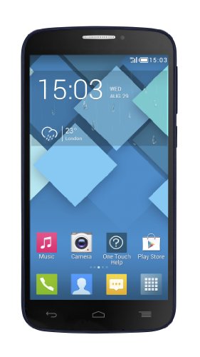 Alcatel One Touch Pop C7 7041D Smartphone (12,7 cm (5 Zoll) Touchscreen, 1,3GHz, Quad-Core, 4GB interner Speicher, 5 Megapixel Kamera, Android 4.2) bluish black